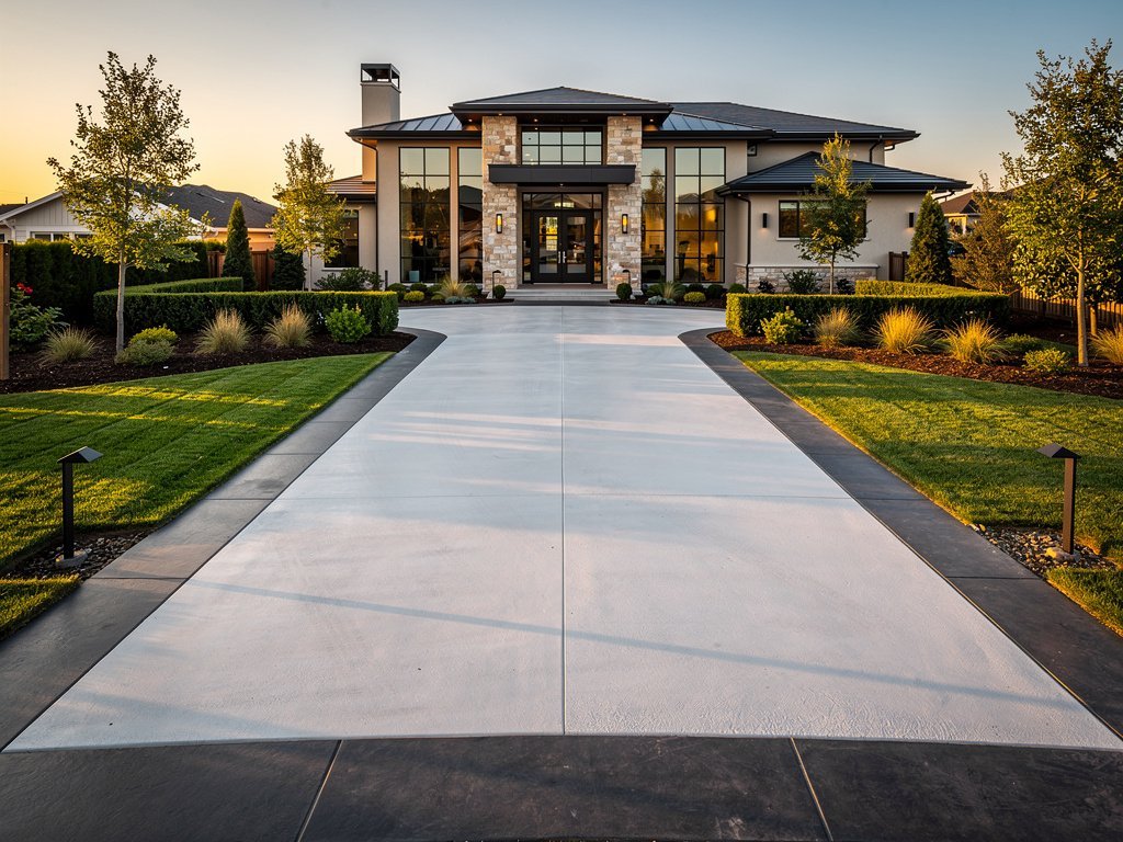New concrete driveway installation in Cypress TX